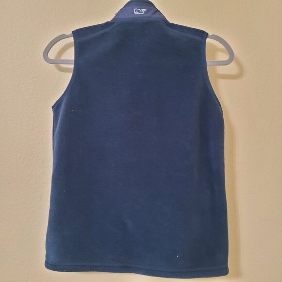 Vineyard Vines Boys Fleece Vest Navy Blue Whale Size M 12-14 - Picture 8 of 9